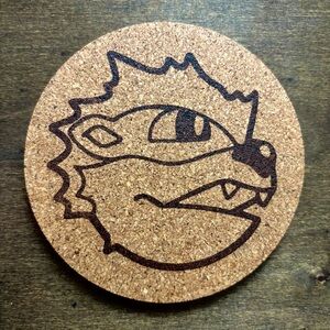 Pokemon Arcanine Face Laser Engraved Cork Coaster